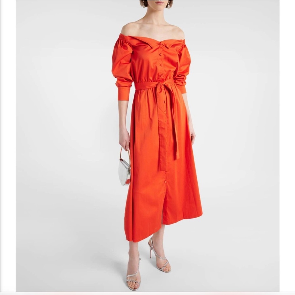 Altuzarra Zora off-shoulder cotton shirt dress